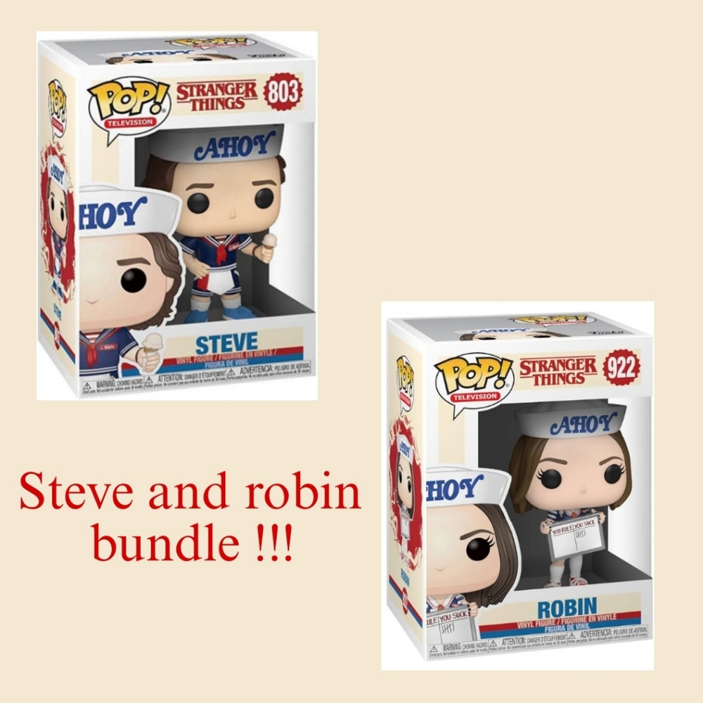 Stranger things robin and steve funko pops